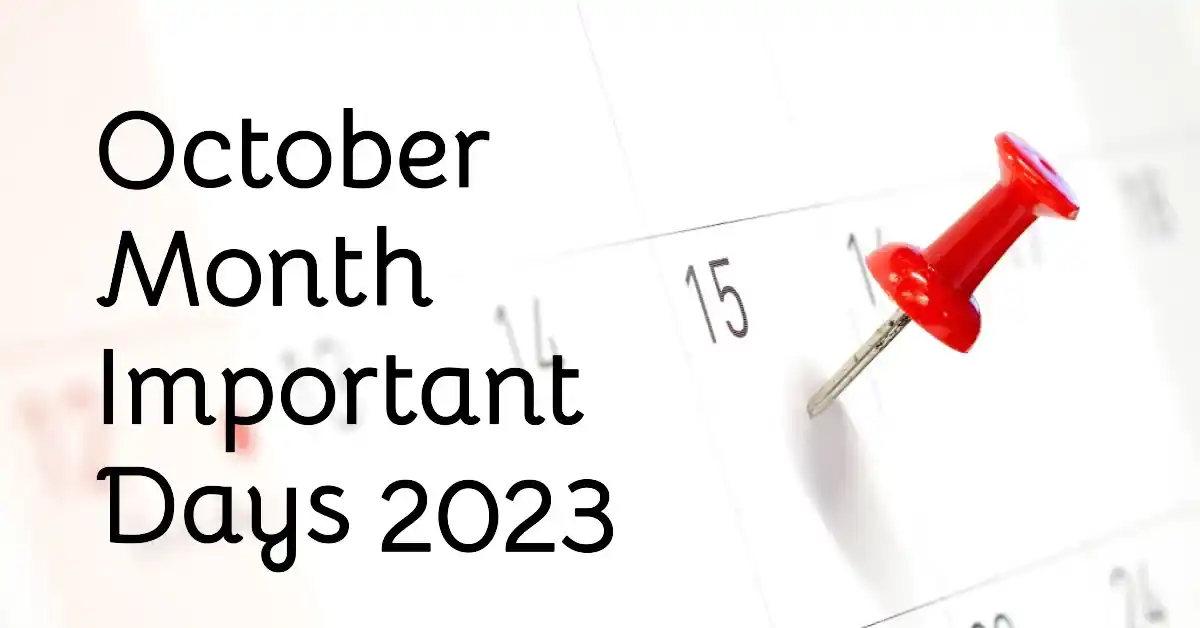 October Month Important Days 2023